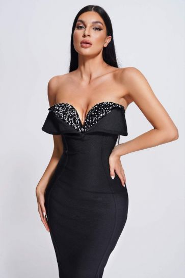Rochie bandage eleganta cu strasuri H24024
