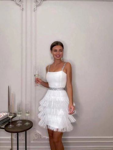 Rochie Bandage H22046 Alb