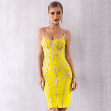 Rochie Bandage H9200 Galben