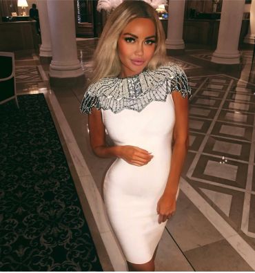 Rochie Bandage H9244 Alb